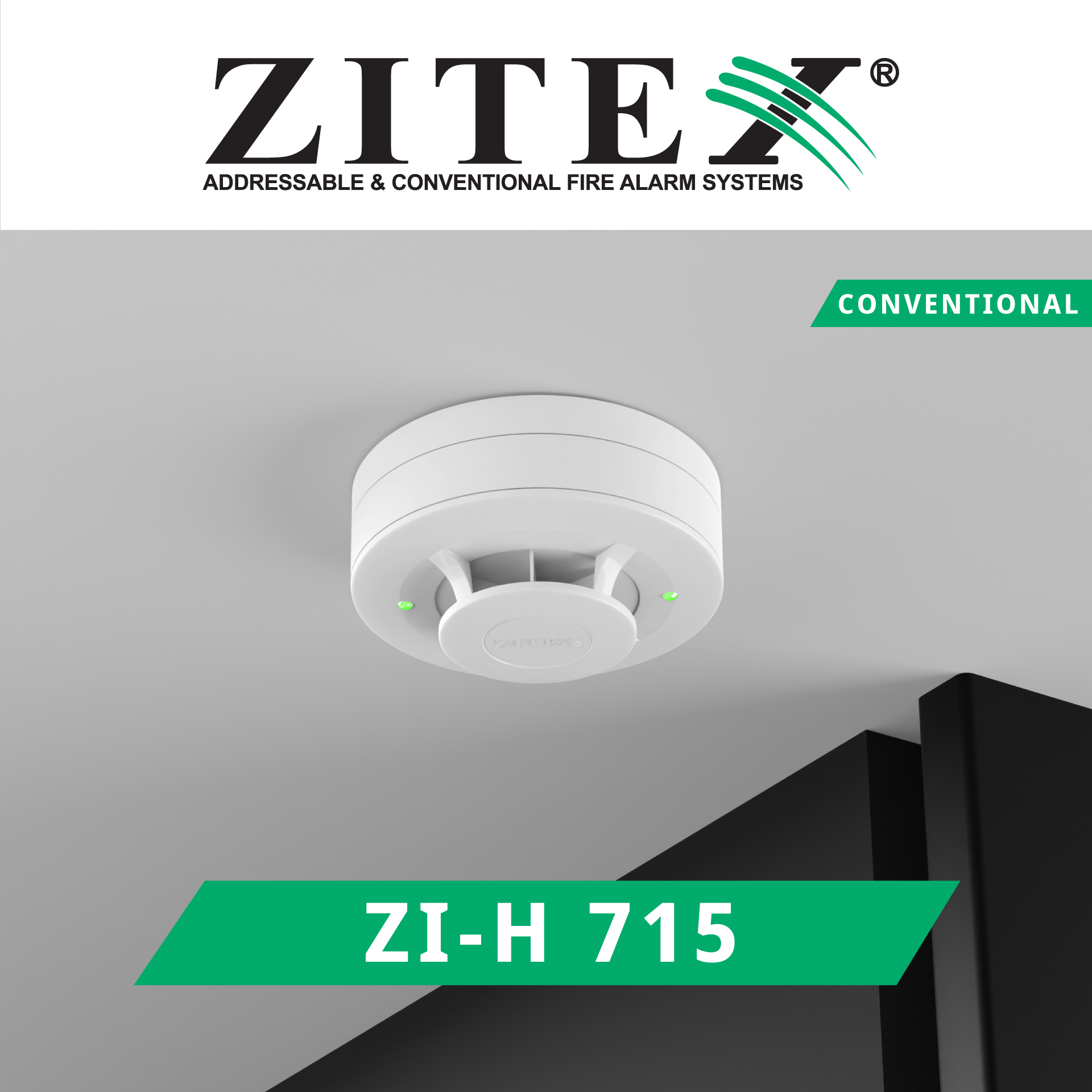 دتکتور حرارتی دما ثابت / افزایشی کانونشنال ZI-H 715​